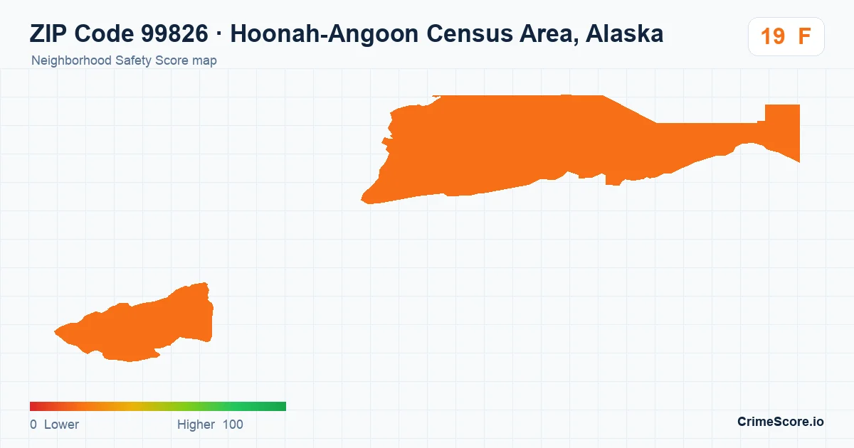 ZIP Code 99826 in Hoonah-Angoon Census Area, Alaska neighborhood Safety Score map