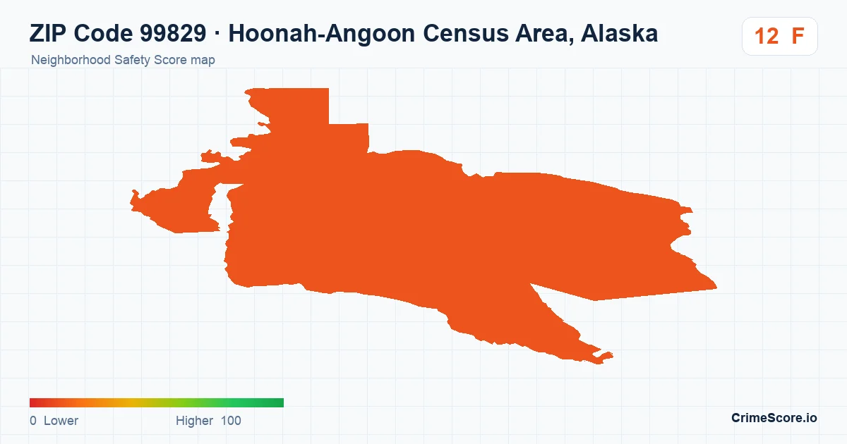 ZIP Code 99829 in Hoonah-Angoon Census Area, Alaska neighborhood Safety Score map
