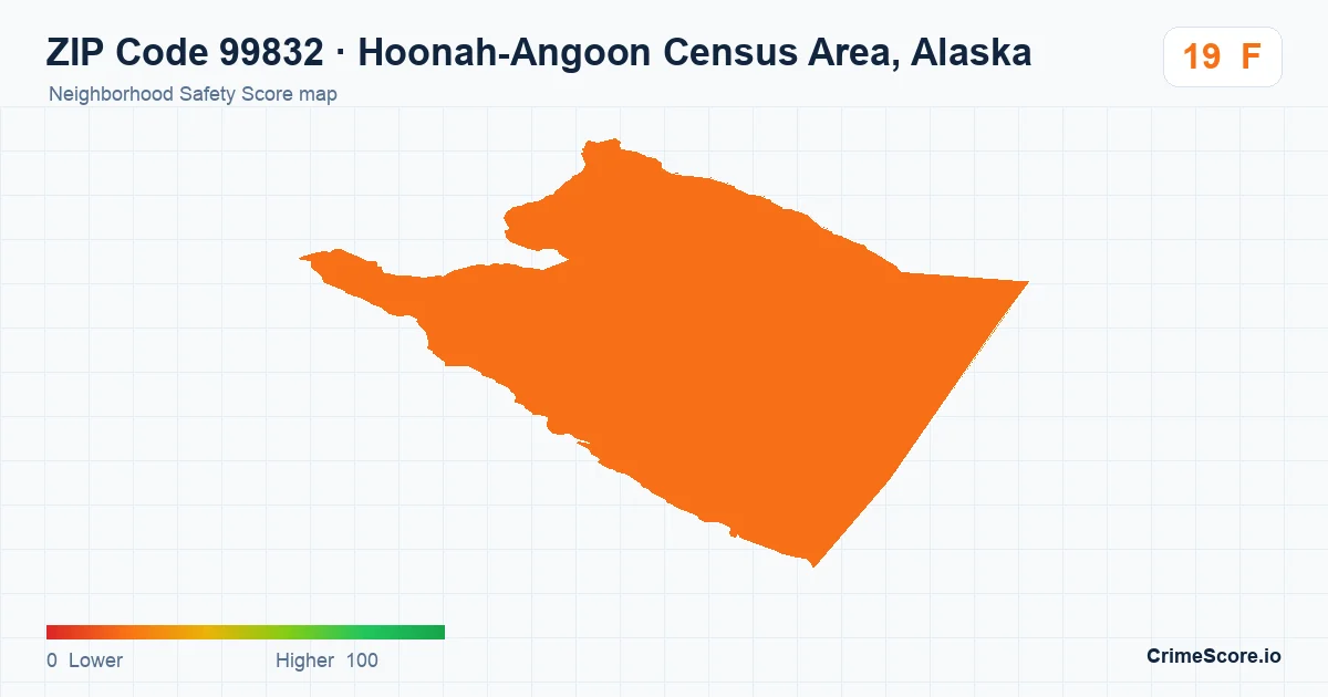 ZIP Code 99832 in Hoonah-Angoon Census Area, Alaska neighborhood Safety Score map