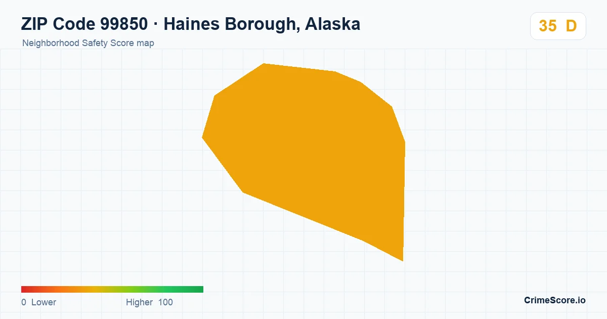ZIP Code 99850 in Haines Borough, Alaska neighborhood Safety Score map